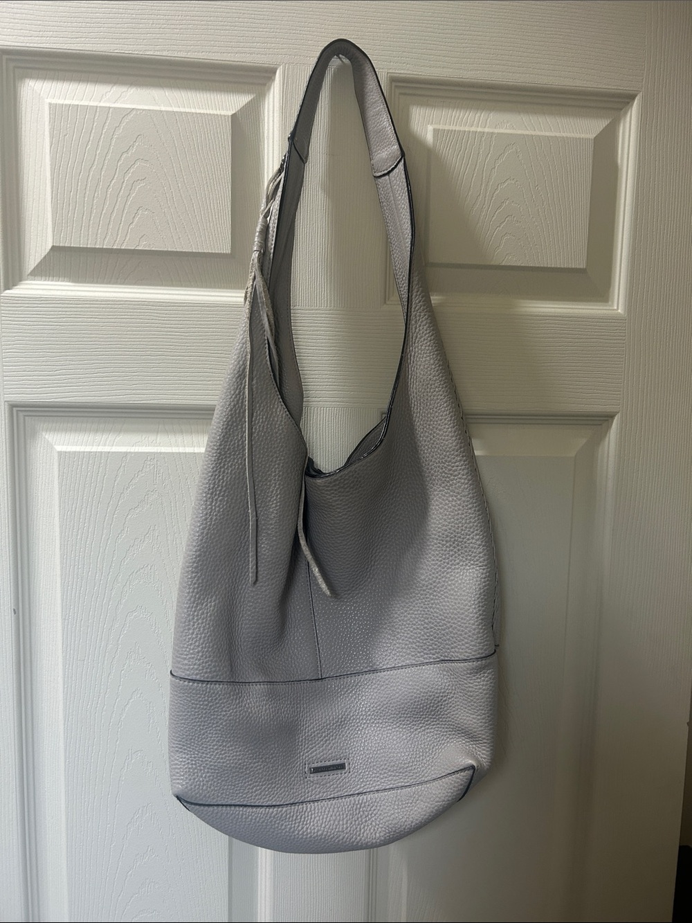 Rebecca Minkoff Light Gray Pebbled Leather Shoulder Hobo